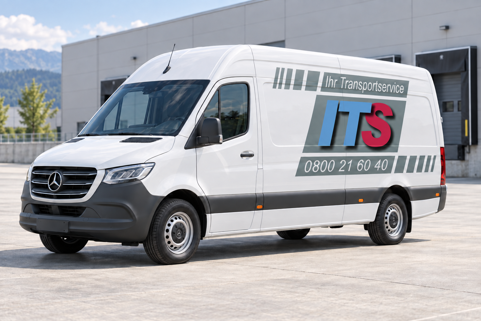 KI-Symbolbild: Mercedes-Benz Sprinter mit ITS-Logo