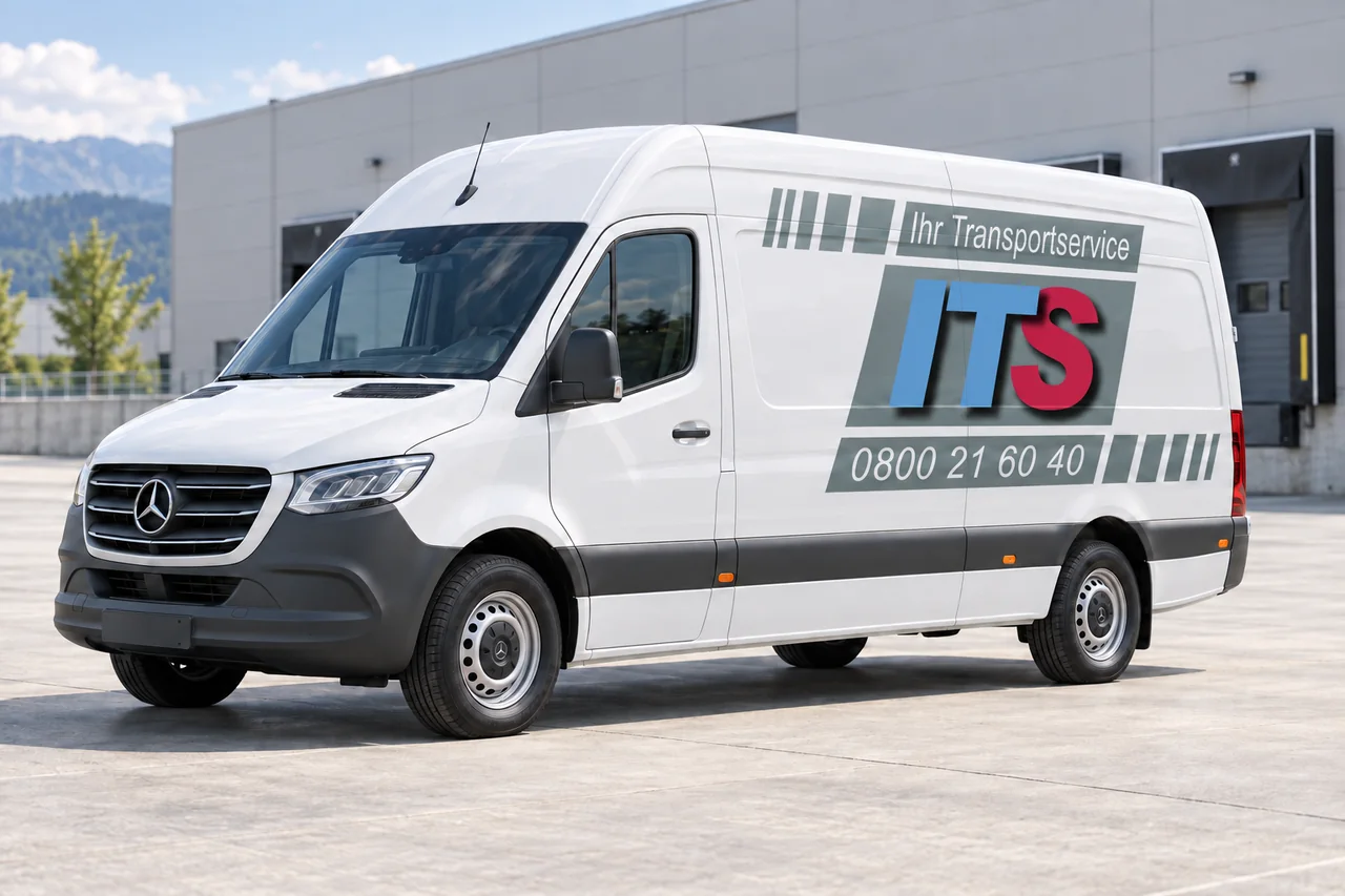 KI-Symbolbild: Mercedes-Benz Sprinter mit ITS-Logo